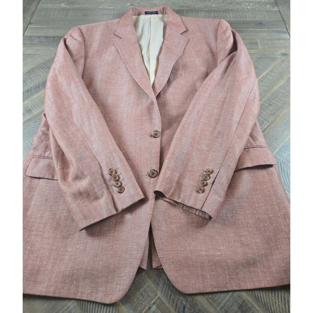 Ralph Ralph Lauren Mens 44R Linen Blend Herringbone Blazer Sport Coat Dillards